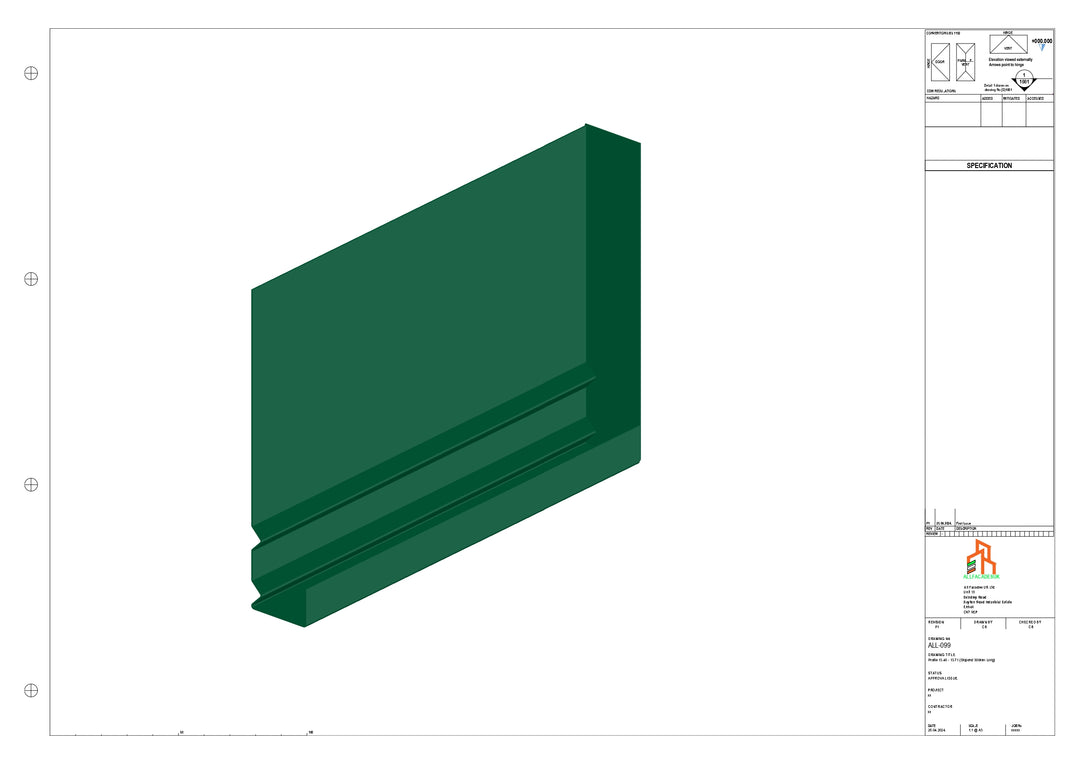 Aluminium Fascia Board Stopend - Type 13 - 300mm - Left Side