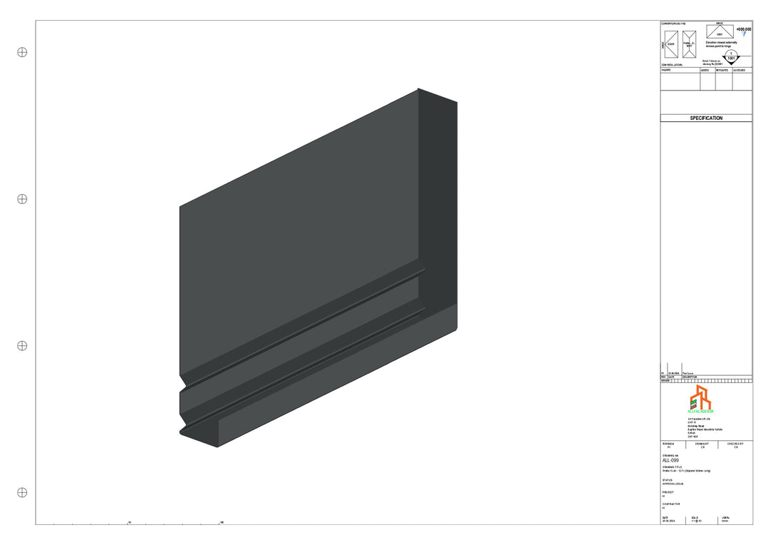 Aluminium Fascia Board Stopend - Type 13 - 300mm - Right Side