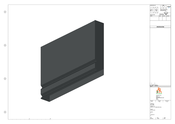 Aluminium Fascia Board Stopend - Type 13 - 300mm - Right Side