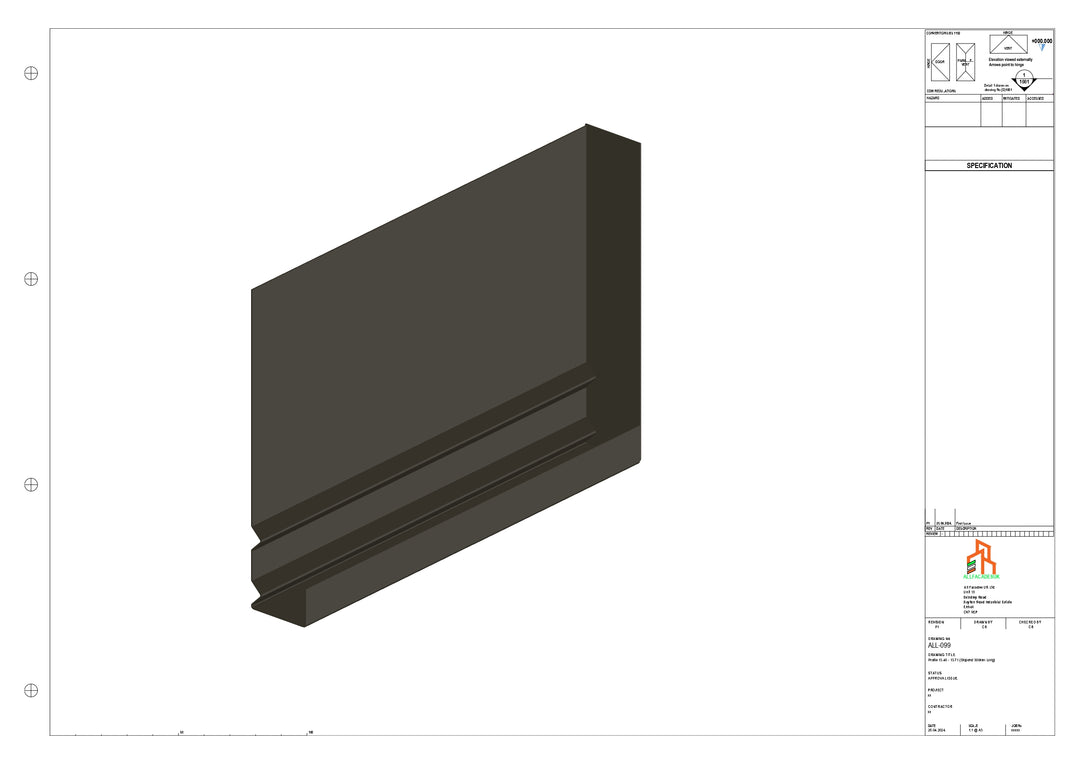 Aluminium Fascia Board Stopend - Type 13 - 300mm - Left Side