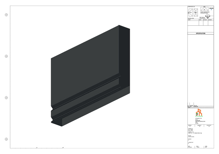 Aluminium Fascia Board Stopend - Type 13 - 300mm - Left Side