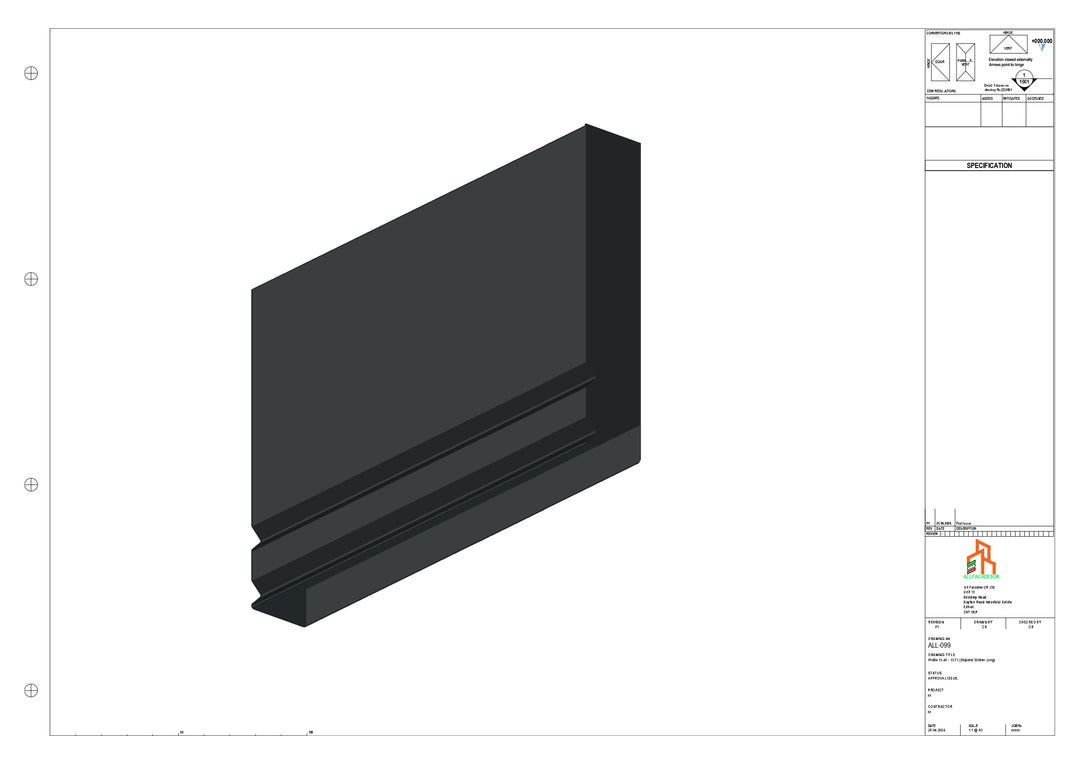 Aluminium Fascia Board Stopend - Type 13 - 300mm - Right Side
