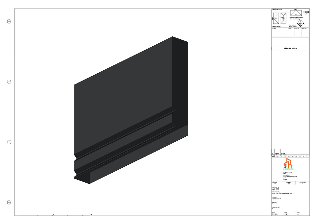 Aluminium Fascia Board Stopend - Type 13 - 300mm - Left Side