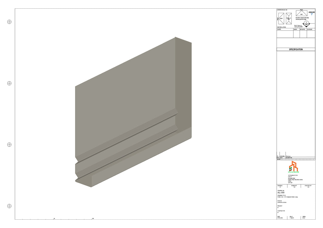 Aluminium Fascia Board Stopend - Type 13 - 300mm - Right Side