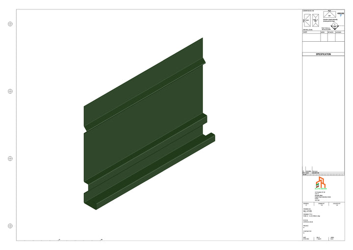 Aluminium Fascia Board - Type 14 - Straight 1000mm Length