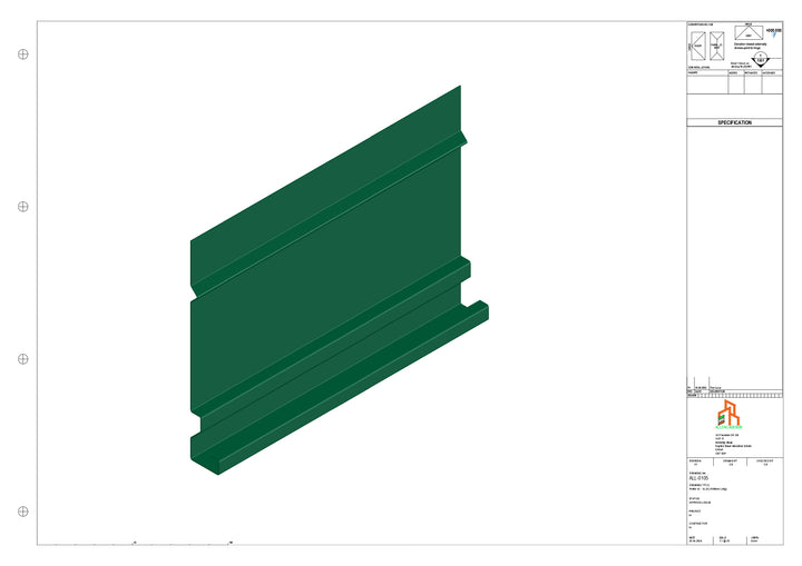 Aluminium Fascia Board - Type 14 - Straight 3000mm Length