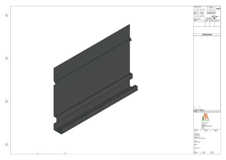 Aluminium Fascia Board - Type 14 - Straight 3000mm Length