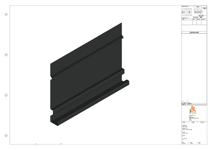 Aluminium Fascia Board - Type 14 - Straight 1000mm Length