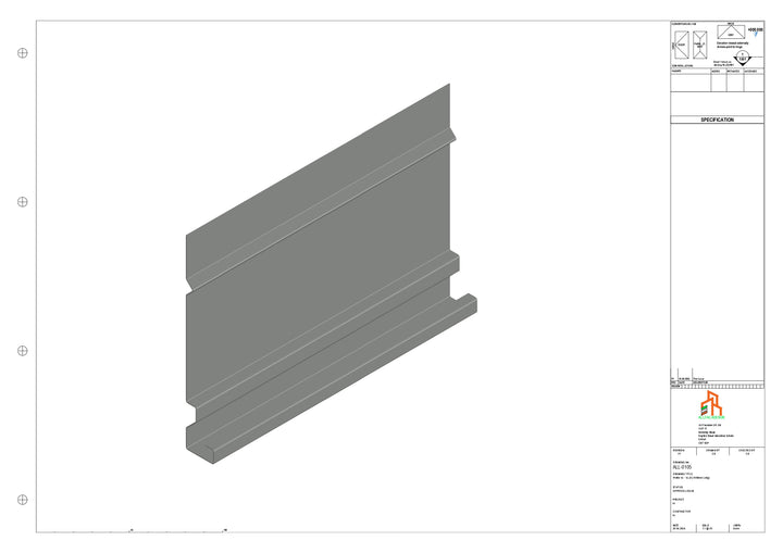 Aluminium Fascia Board - Type 14 - Straight 1000mm Length