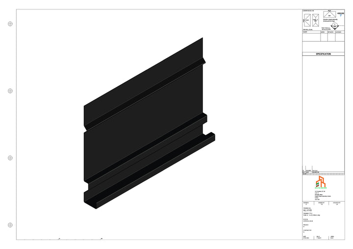 Aluminium Fascia Board - Type 14 - Straight 1000mm Length