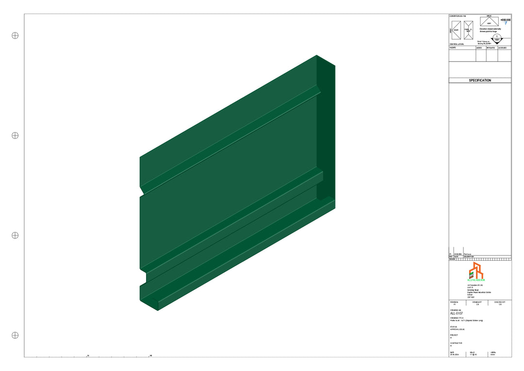 Aluminium Fascia Board Stopend - Type 14 - 300mm - Right Side