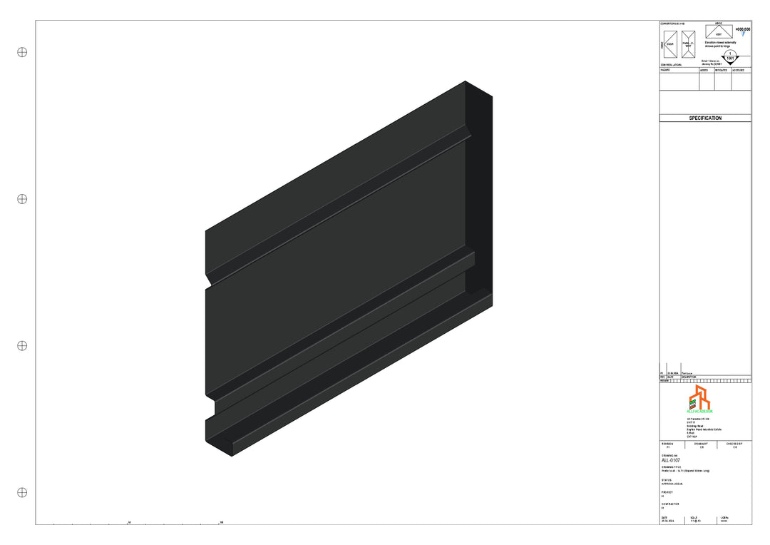 Aluminium Fascia Board Stopend - Type 14 - 300mm - Right Side