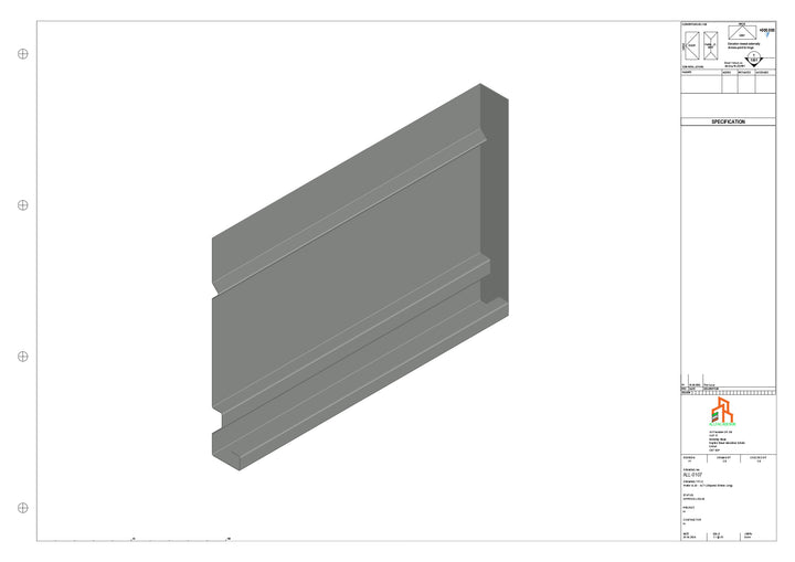 Aluminium Fascia Board Stopend - Type 14 - 300mm - Right Side