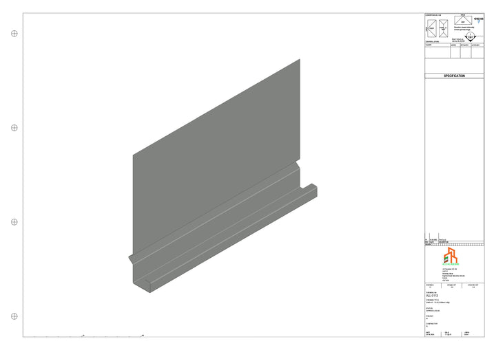 Aluminium Fascia Board - Type 15 - Straight 1000mm Length