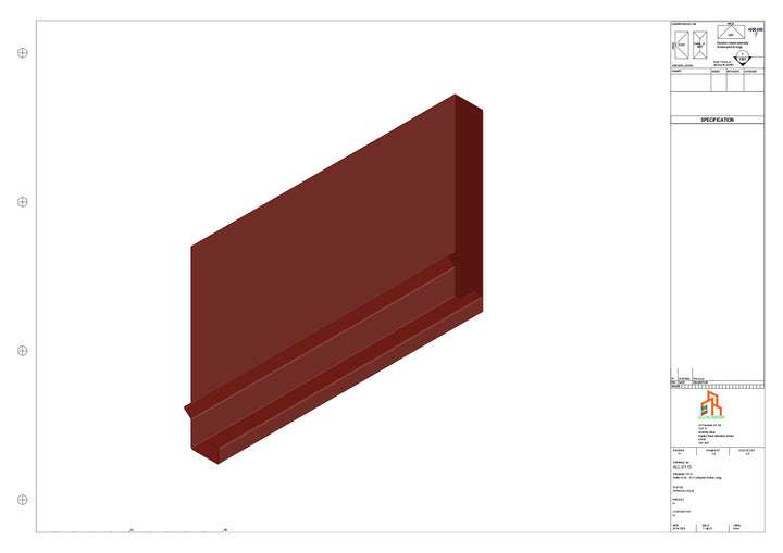 Aluminium Fascia Board Stopend - Type 15 - 300mm - Left Side