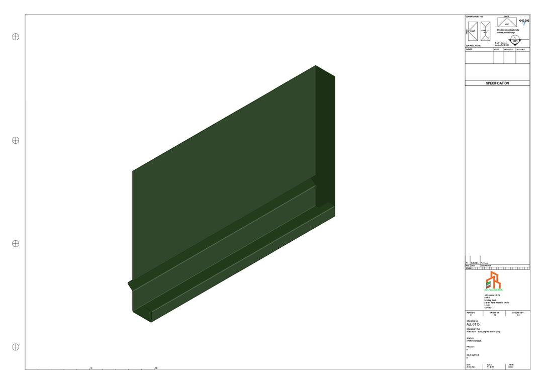 Aluminium Fascia Board Stopend - Type 15 - 300mm - Left Side