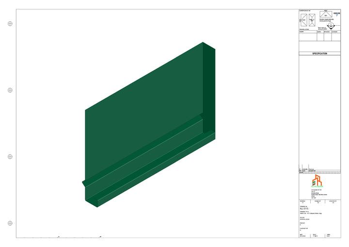 Aluminium Fascia Board Stopend - Type 15 - 300mm - Right Side