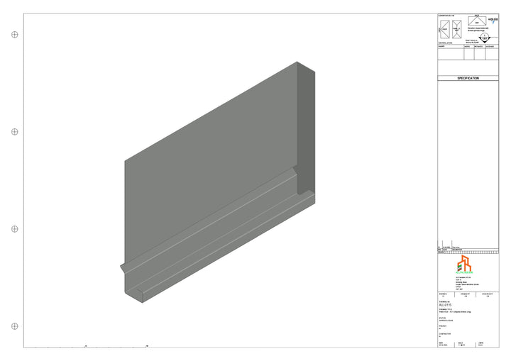 Aluminium Fascia Board Stopend - Type 15 - 300mm - Left Side