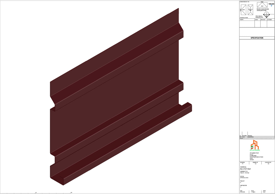 Aluminium Fascia Board - Type 16 - Butt Strap
