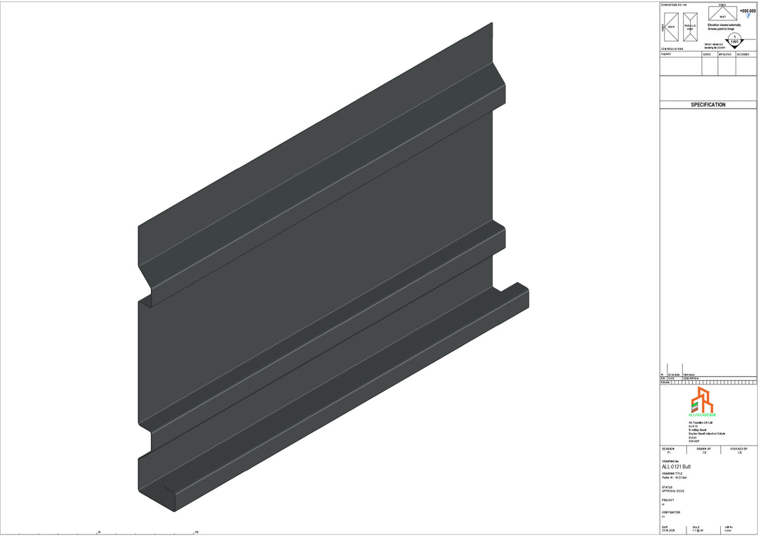 Aluminium Fascia Board - Type 16 - Butt Strap