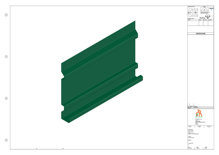 Aluminium Fascia Board - Type 16 - Straight 3000mm Length