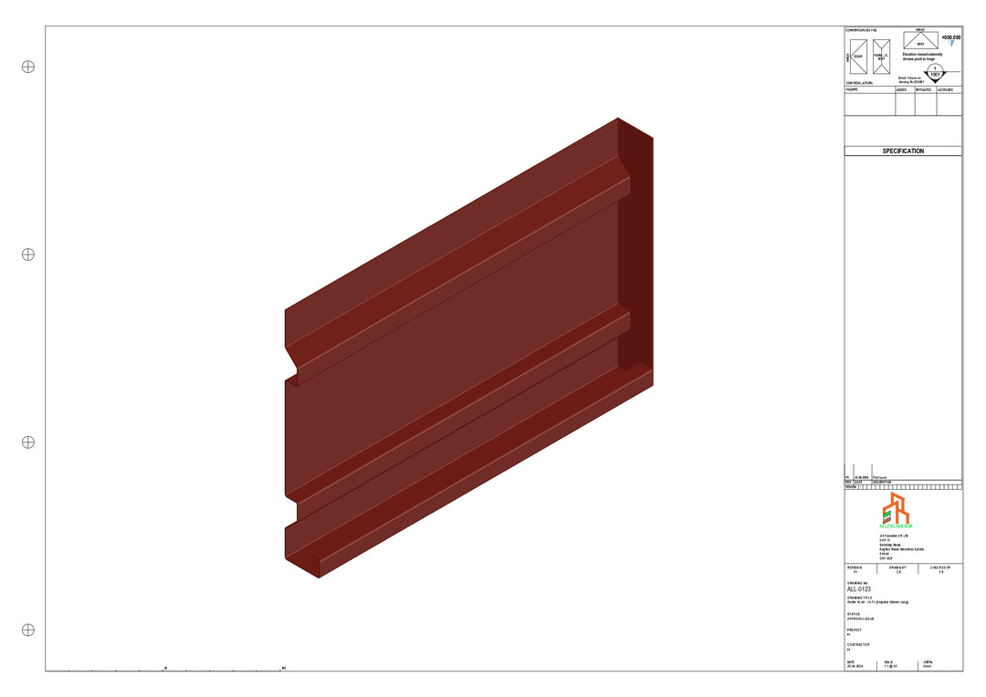 Aluminium Fascia Board Stopend - Type 16 - 300mm - Left Side