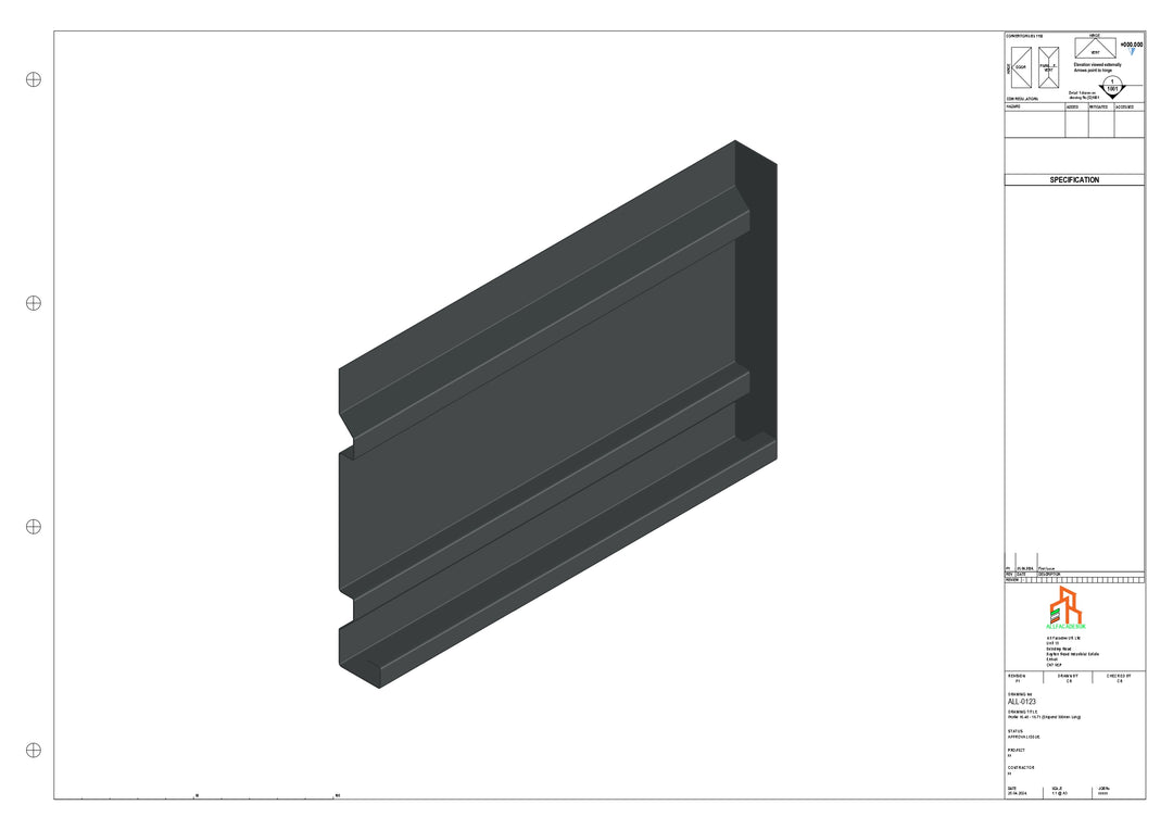 Aluminium Fascia Board Stopend - Type 16 - 300mm - Right Side