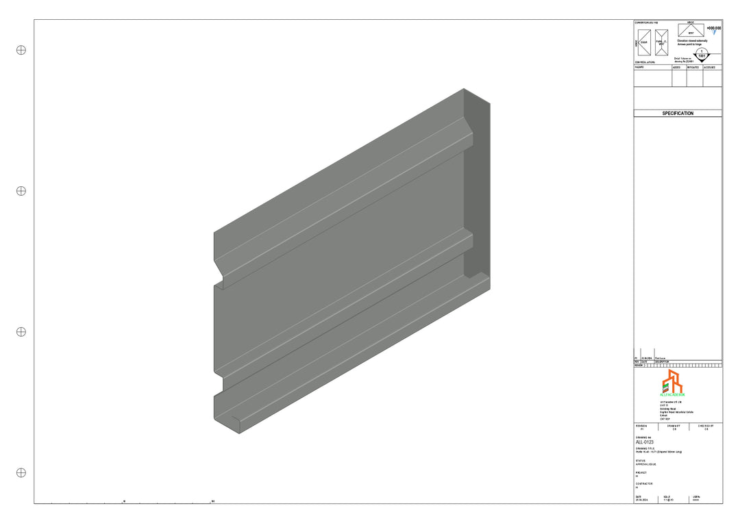 Aluminium Fascia Board Stopend - Type 16 - 300mm - Right Side