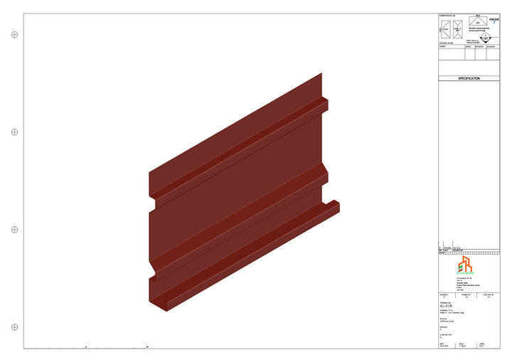Aluminium Fascia Board - Type 17 - Straight 1000mm Length