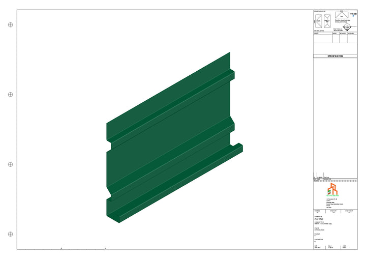 Aluminium Fascia Board - Type 17 - Straight 1000mm Length