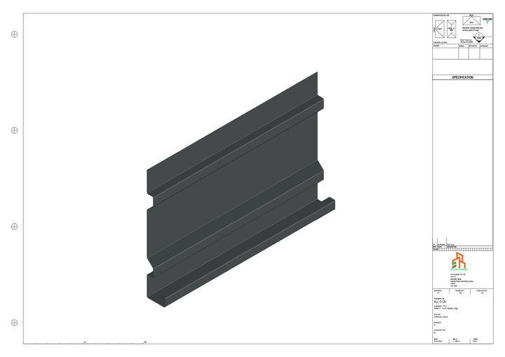 Aluminium Fascia Board - Type 17 - Straight 1000mm Length