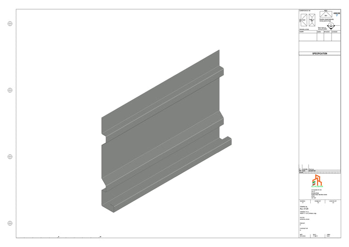 Aluminium Fascia Board - Type 17 - Straight 1000mm Length