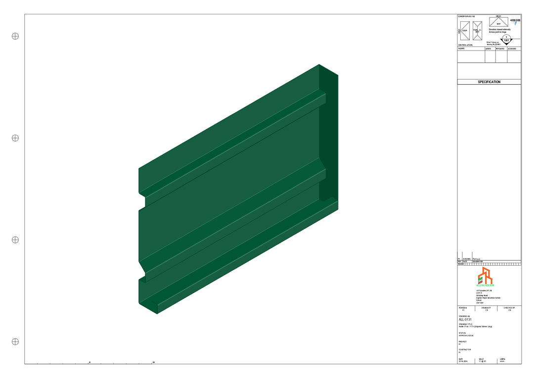 Aluminium Fascia Board Stopend - Type 17 - 300mm - Right Side