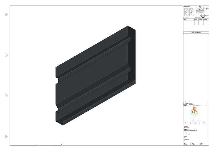 Aluminium Fascia Board Stopend - Type 17 - 300mm - Left Side