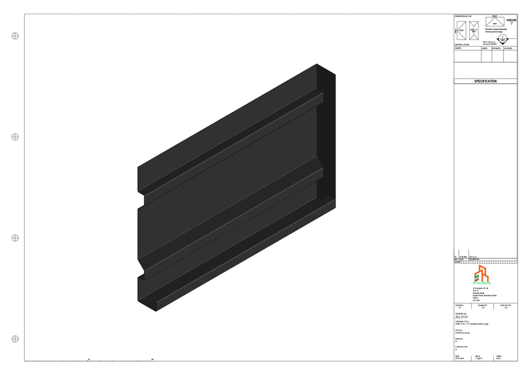 Aluminium Fascia Board Stopend - Type 17 - 300mm - Left Side