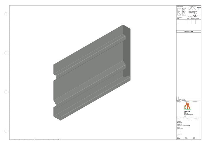 Aluminium Fascia Board Stopend - Type 17 - 300mm - Left Side