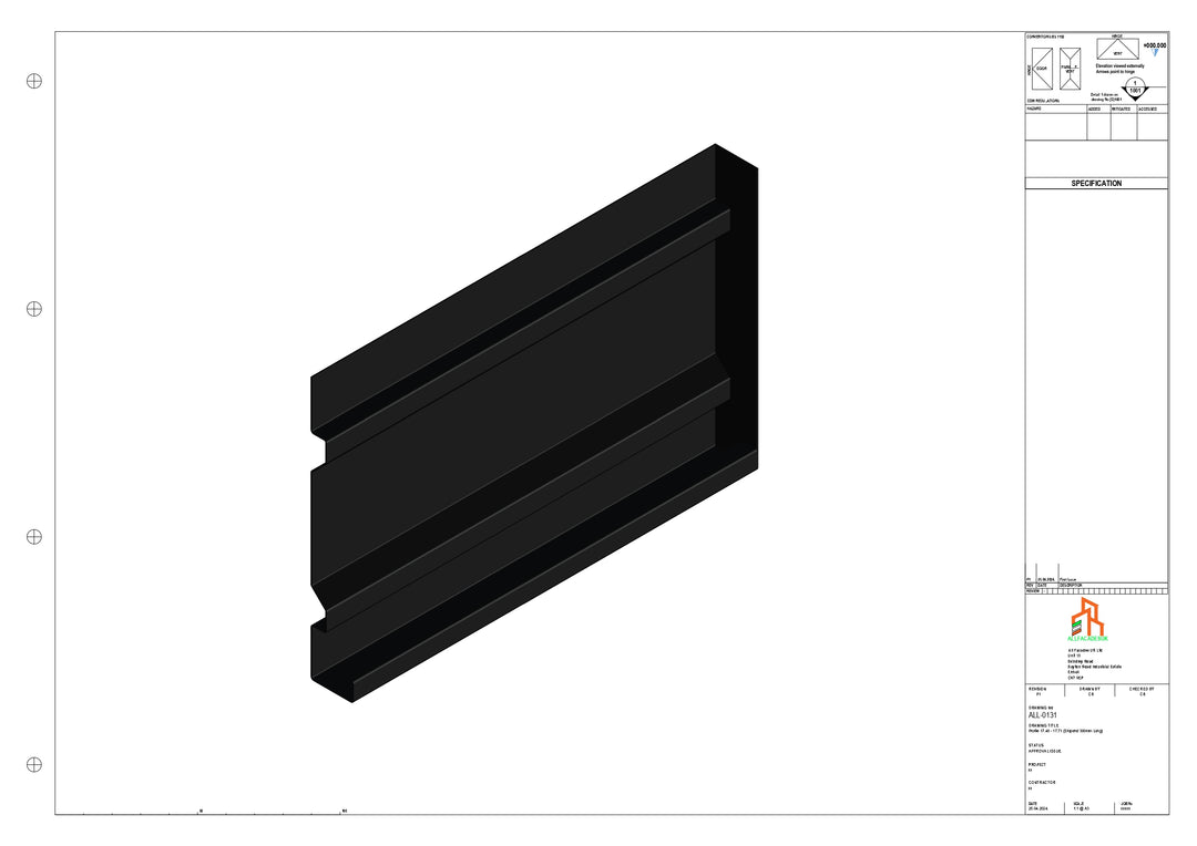 Aluminium Fascia Board Stopend - Type 17 - 300mm - Left Side
