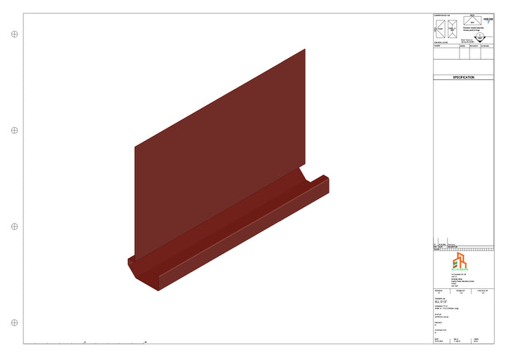 Aluminium Fascia Board - Type 18 - Straight 1000mm Length