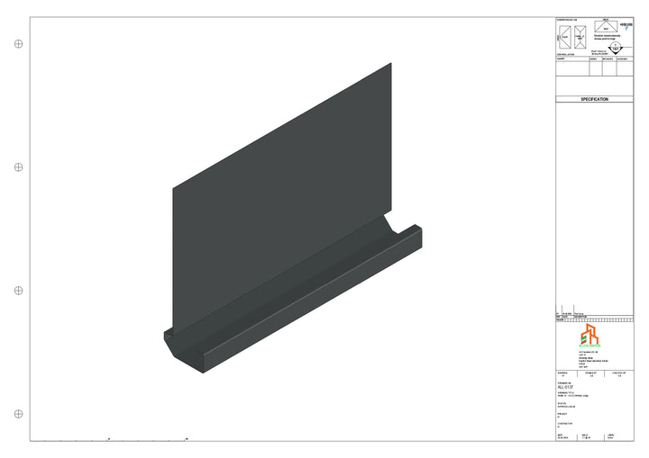 Aluminium Fascia Board - Type 18 - Straight 1000mm Length