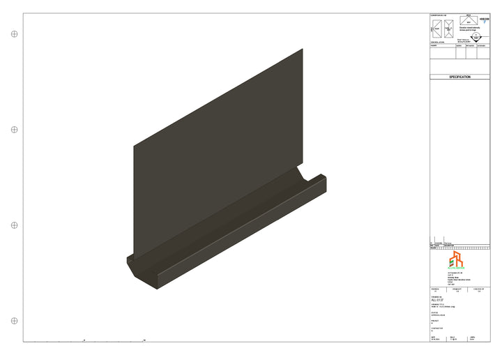 Aluminium Fascia Board - Type 18 - Straight 1000mm Length