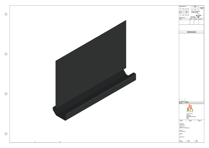 Aluminium Fascia Board - Type 18 - Straight 1000mm Length