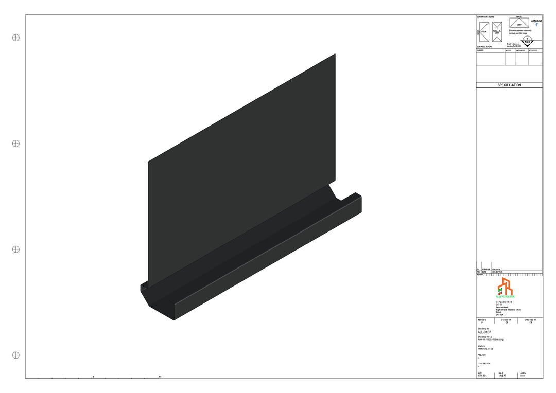 Aluminium Fascia Board - Type 18 - Straight 3000mm Length