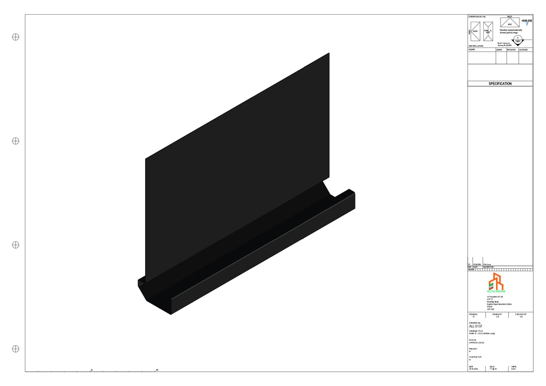 Aluminium Fascia Board - Type 18 - Straight 3000mm Length