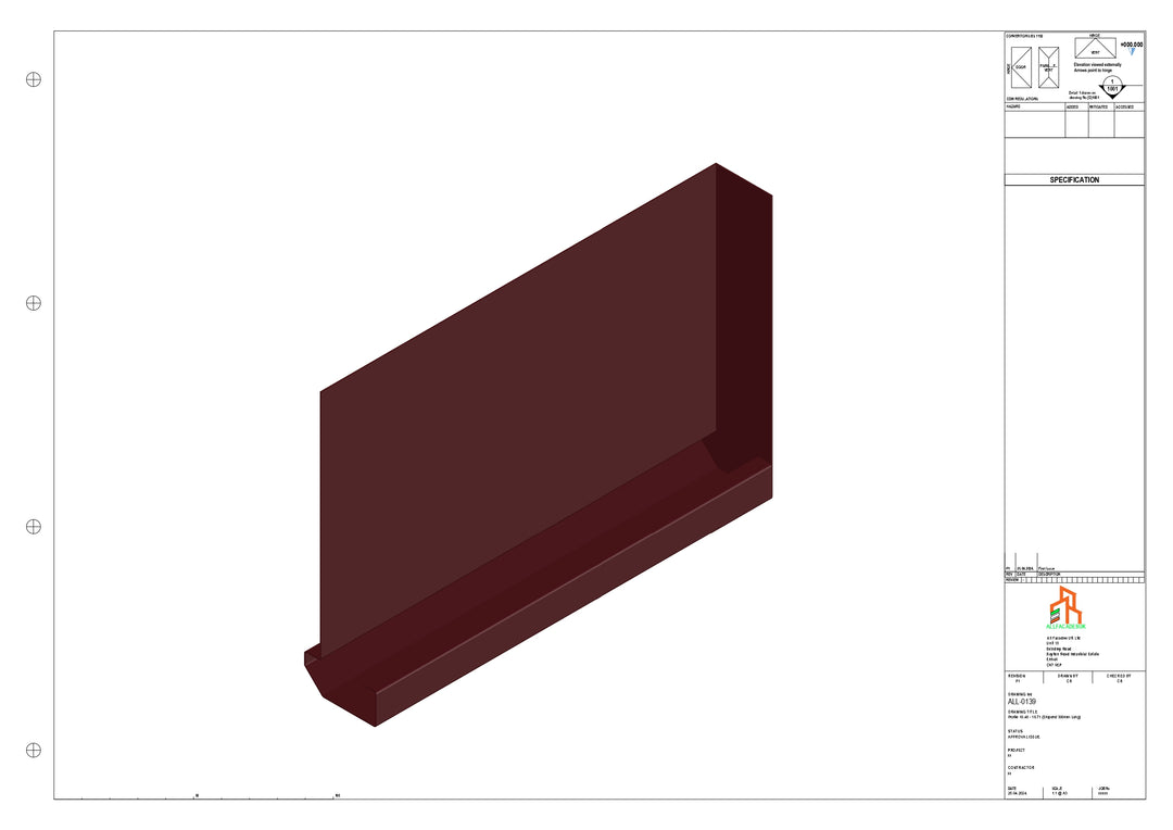 Aluminium Fascia Board Stopend - Type 18 - 300mm - Left Side