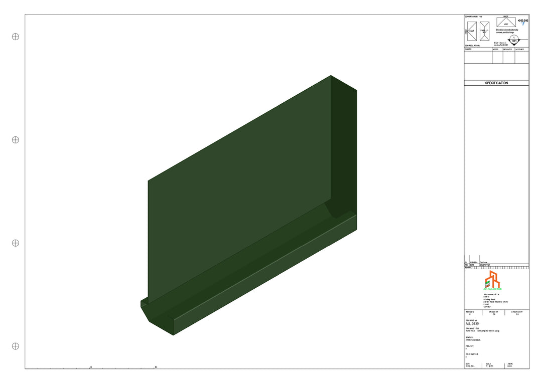 Aluminium Fascia Board Stopend - Type 18 - 300mm - Left Side