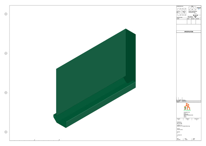 Aluminium Fascia Board Stopend - Type 18 - 300mm - Right Side