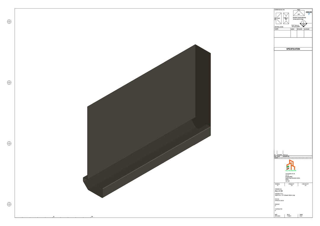 Aluminium Fascia Board Stopend - Type 18 - 300mm - Left Side