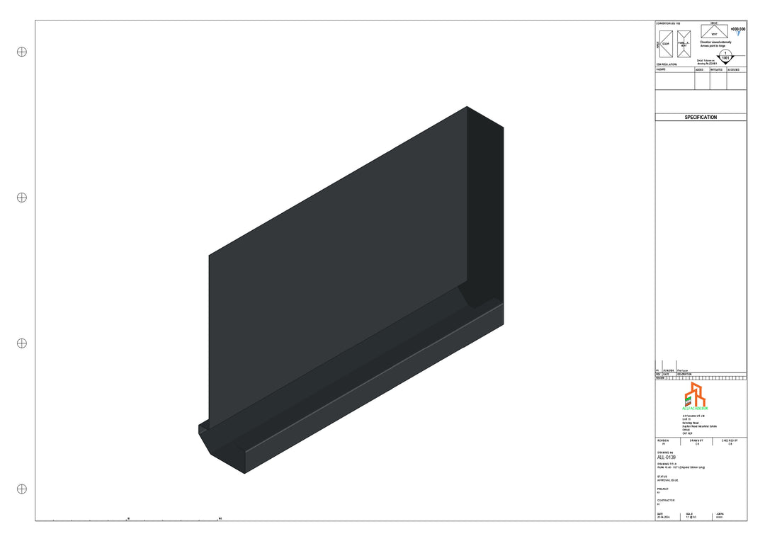 Aluminium Fascia Board Stopend - Type 18 - 300mm - Left Side