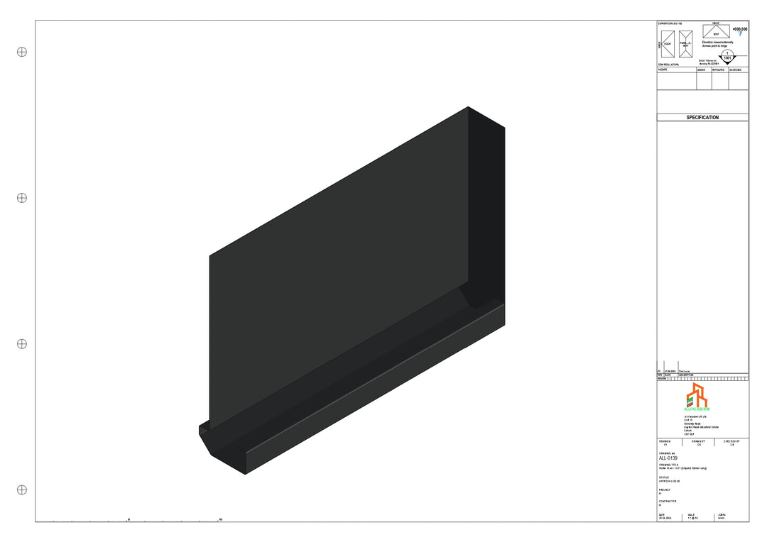 Aluminium Fascia Board Stopend - Type 18 - 300mm - Right Side