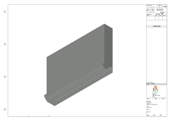 Aluminium Fascia Board Stopend - Type 18 - 300mm - Right Side